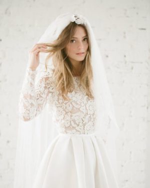 vestido de novia con transparencia