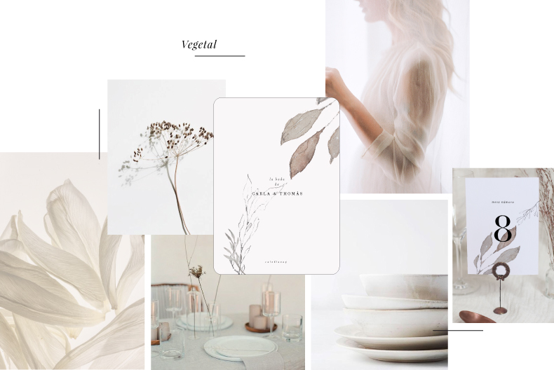 papelería para boda vegetal
