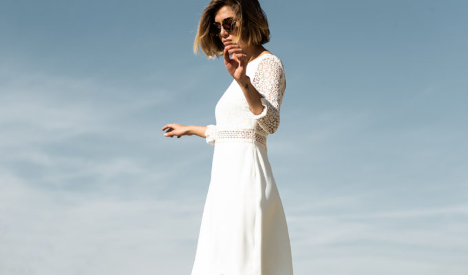 vestido novia corto sencillo