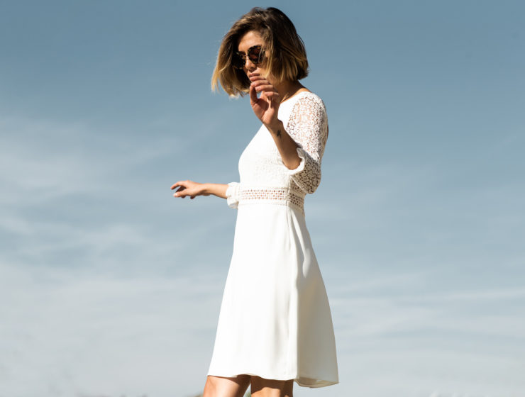 vestido novia corto sencillo