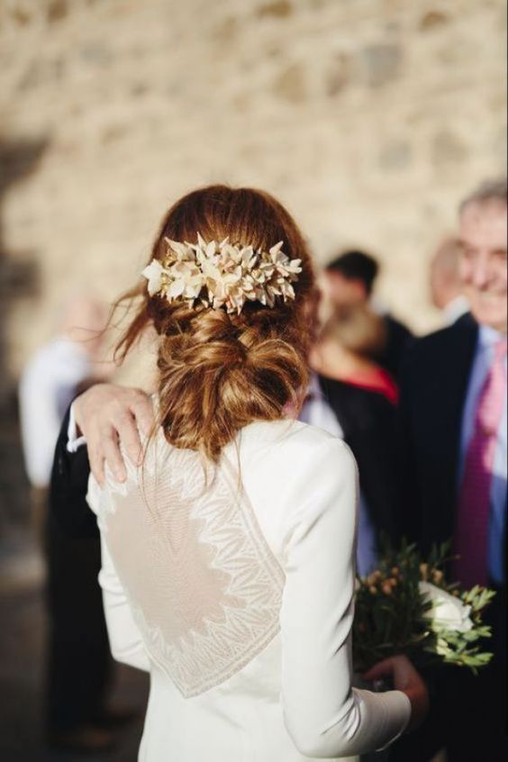 peinado de novia semirrecogido