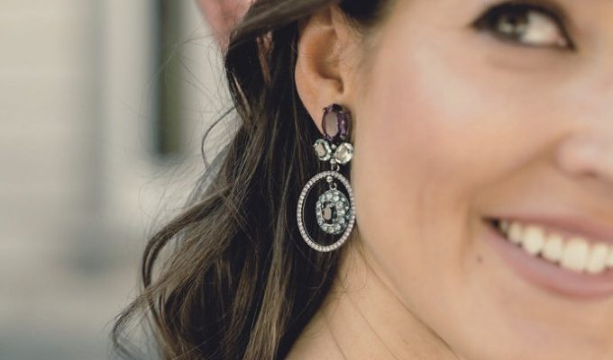 pendientes y tocado novia