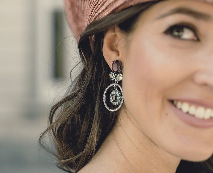 pendientes y tocado novia