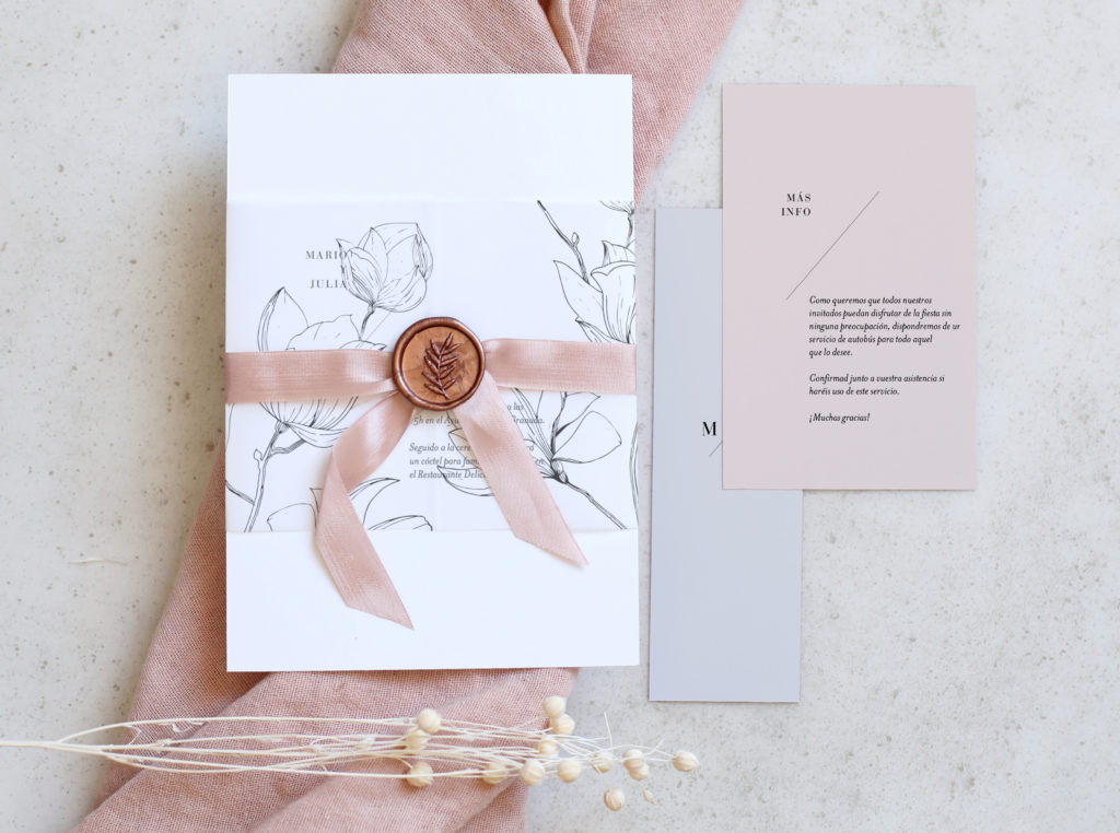 Magnolia | Tarjeta para invitación de boda religiosa