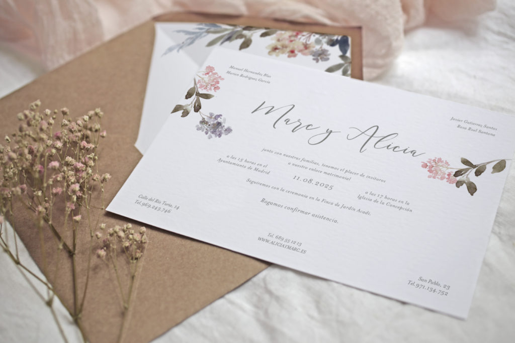 Clémence II | Trajeta para invitación de boda religiosa