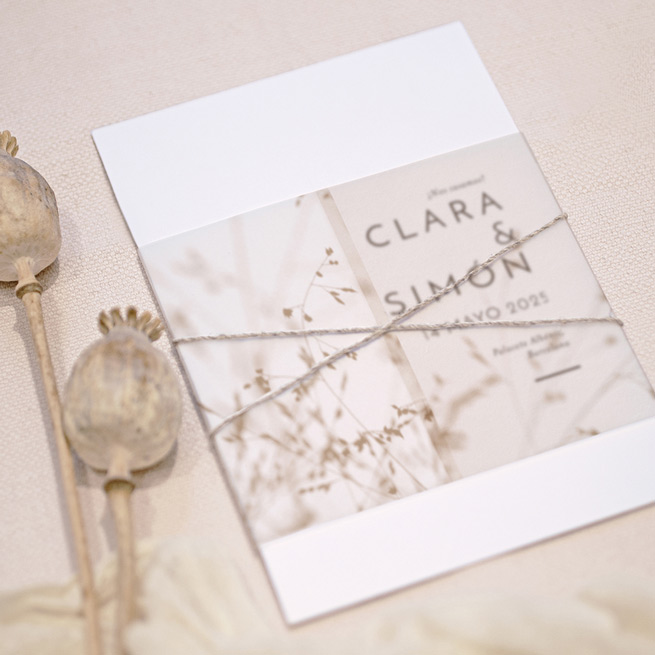 invitacion de boda con flores silvestres